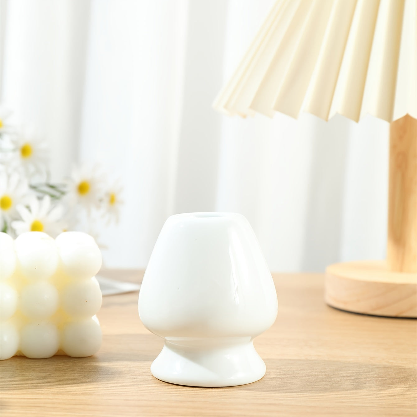 Keramika Matcha choy shlyapa tutqich uchun bambuk Chasen asbob va maydalagich cho'tkasi bilan stand