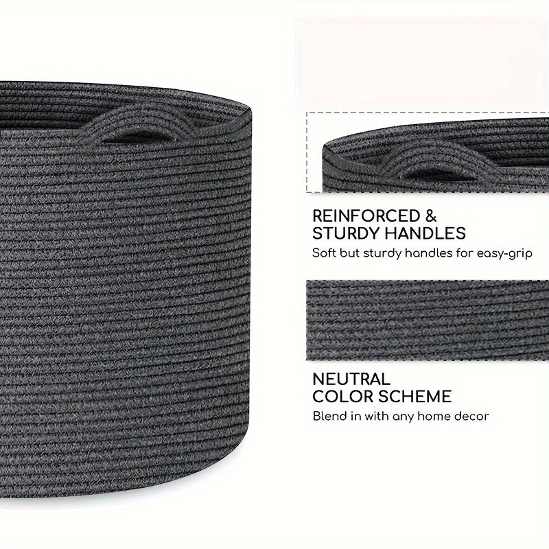cesta de almacenamiento de cuerda trenzada grande para mantas, juguetes, ropa y organización en el dormitorio