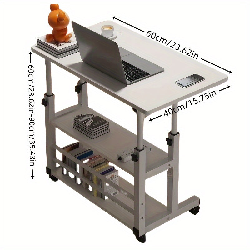 Universal Adjustable Pulley Shelf Foldable Study Desk for Laptop Bed Bedside Table