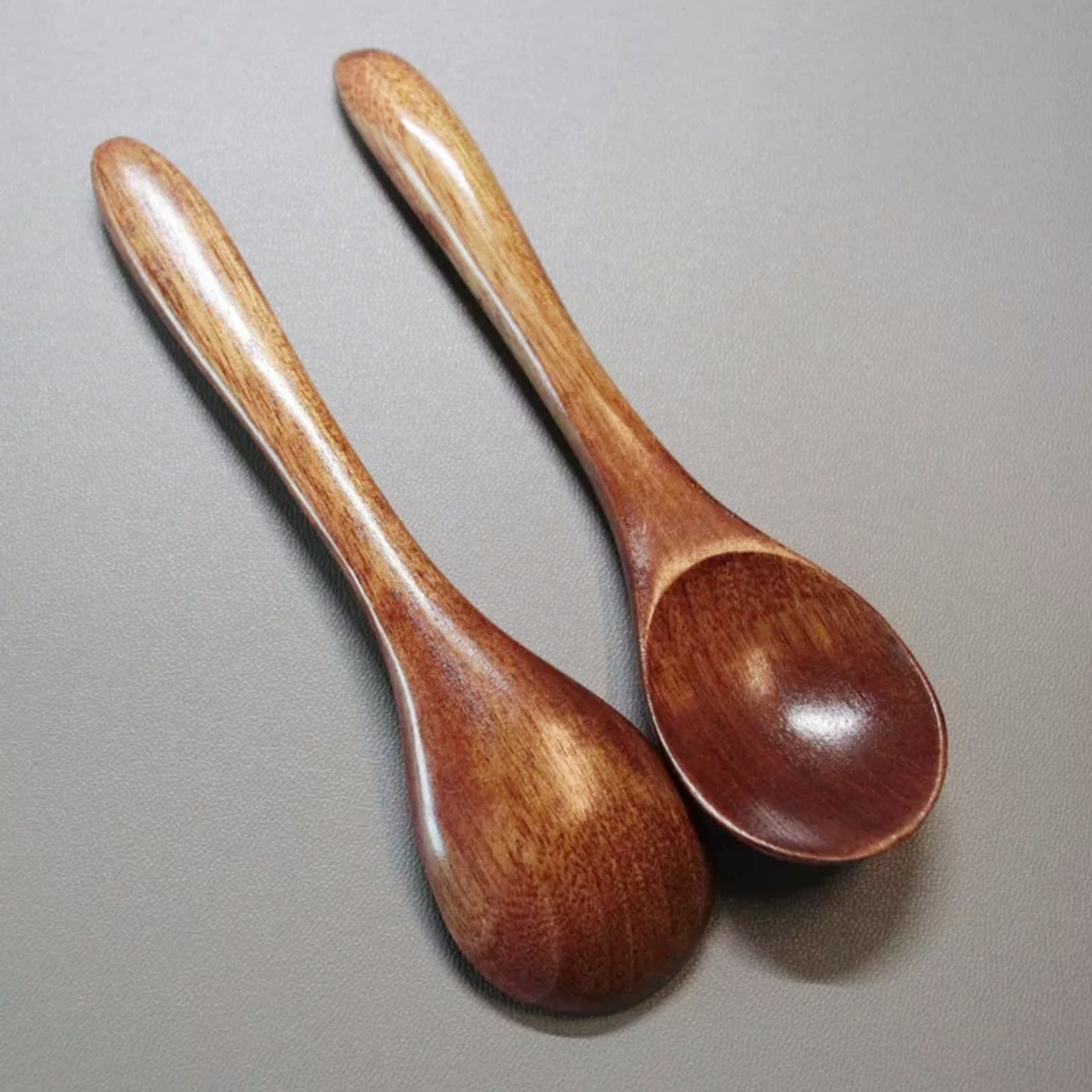 Handcrafted Solid Wood Dessert and Salad Spoon Set for Kitchen Decor