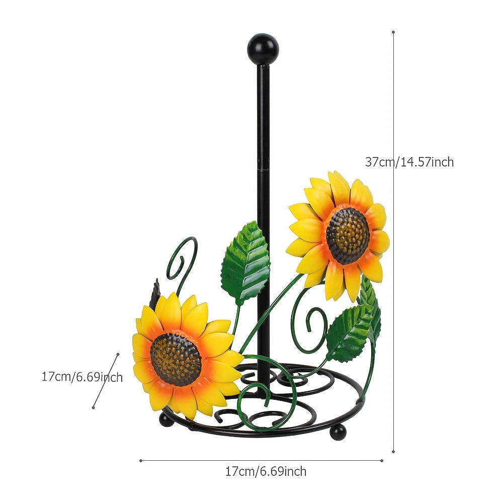Soporte para servilletas de metal con girasol para cocina, comedor y decoración del hogar