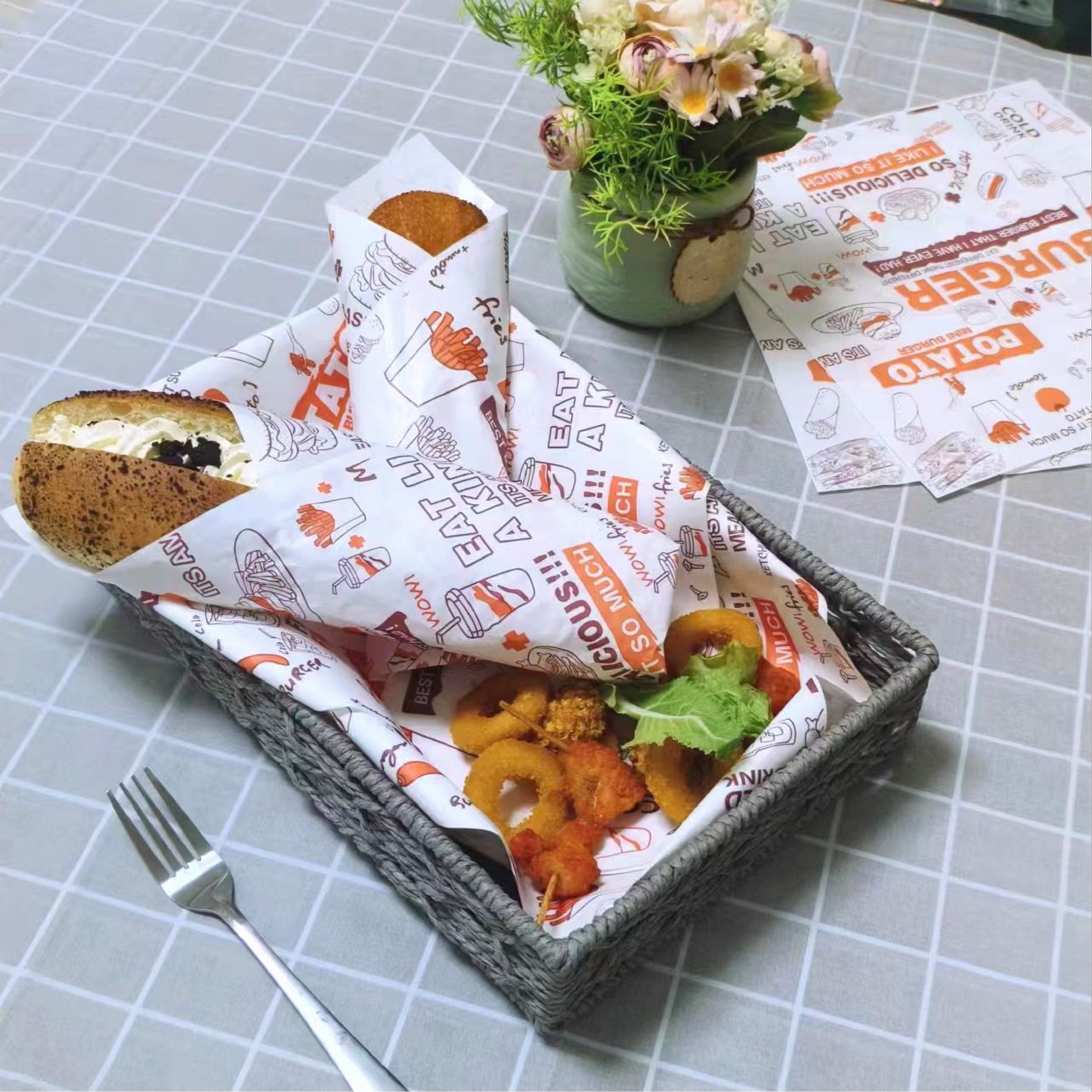 Paquete de papel de horno para deli de 100, 300, 500 para sándwiches, papas fritas, hamburguesas