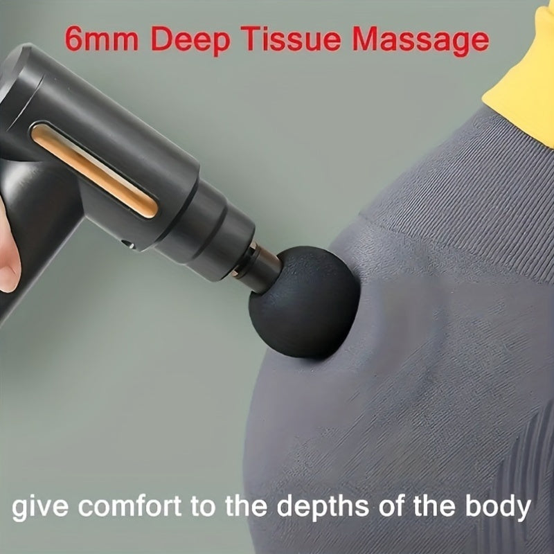 Portable Deep Tissue Massage Gun for Back Neck Legs Waist Rechargeable with 4 Heads