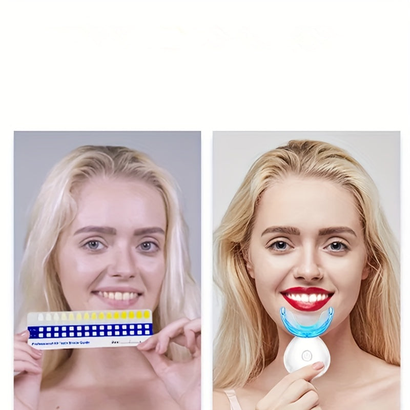 Kit de limpieza dental para el hogar con luz LED, guía de sombra, acelerador, recargable por USB