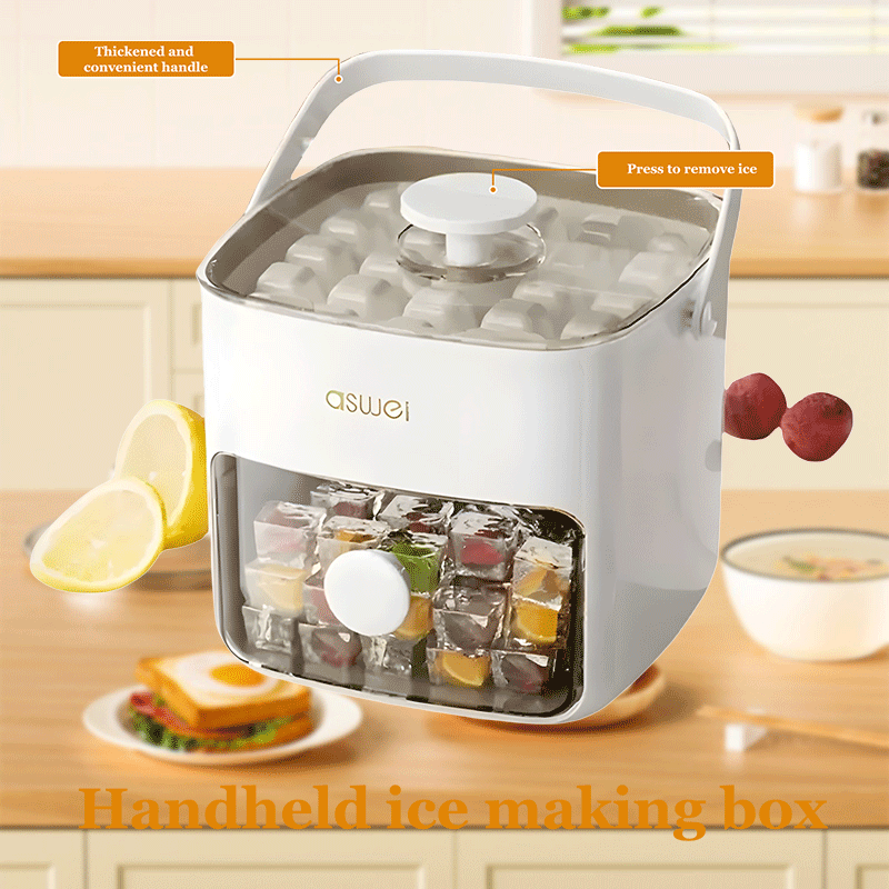 Portable Handheld Ice Maker Compact Square Ice Cubes 22.68KG/24H for Cocktails and Beverages