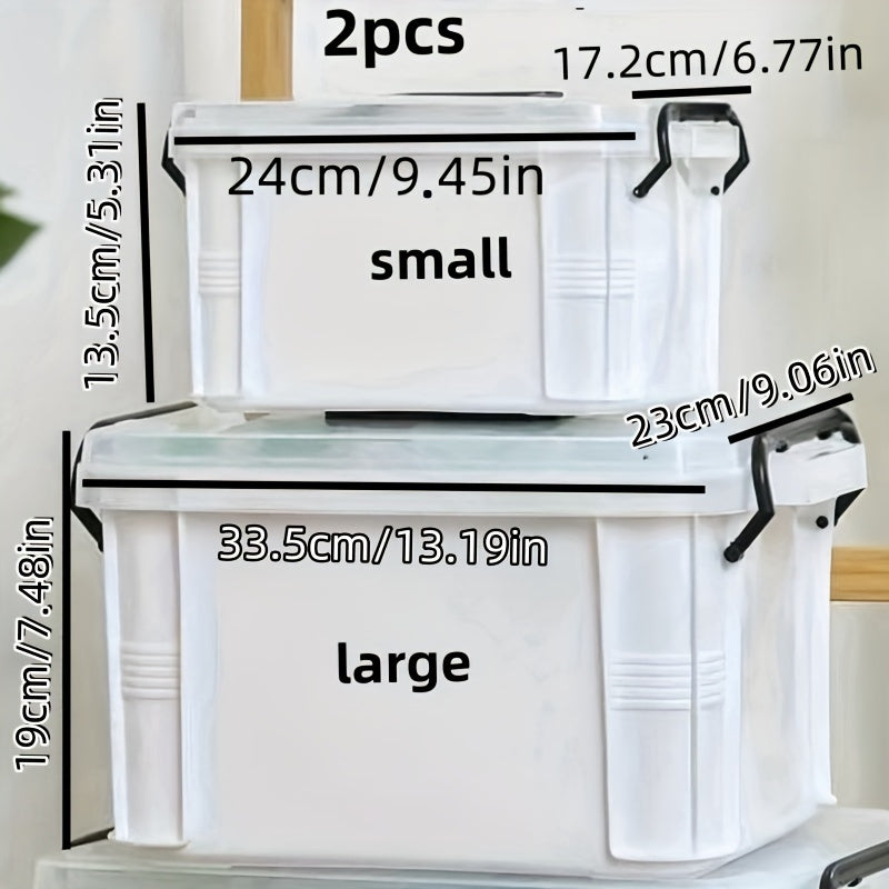 Plastic Waterproof Storage Box with Clip-On Closure for Medicines Snacks and Household Items