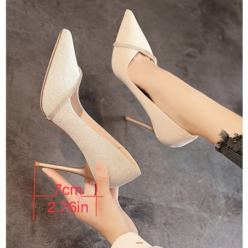 Women's Pointed Toe Stiletto Heels with Rhinestones for Weddings and Parties