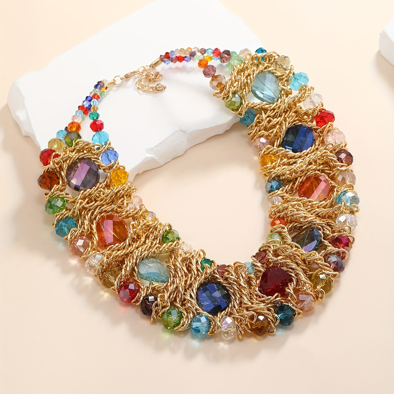 Colorful Hand-Woven Bohemian Necklace for Women