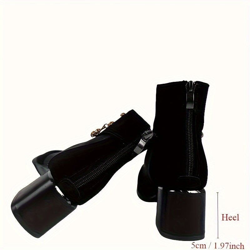 Women's Mesh High Heels with Crystal Accents and Chunky Block Heel