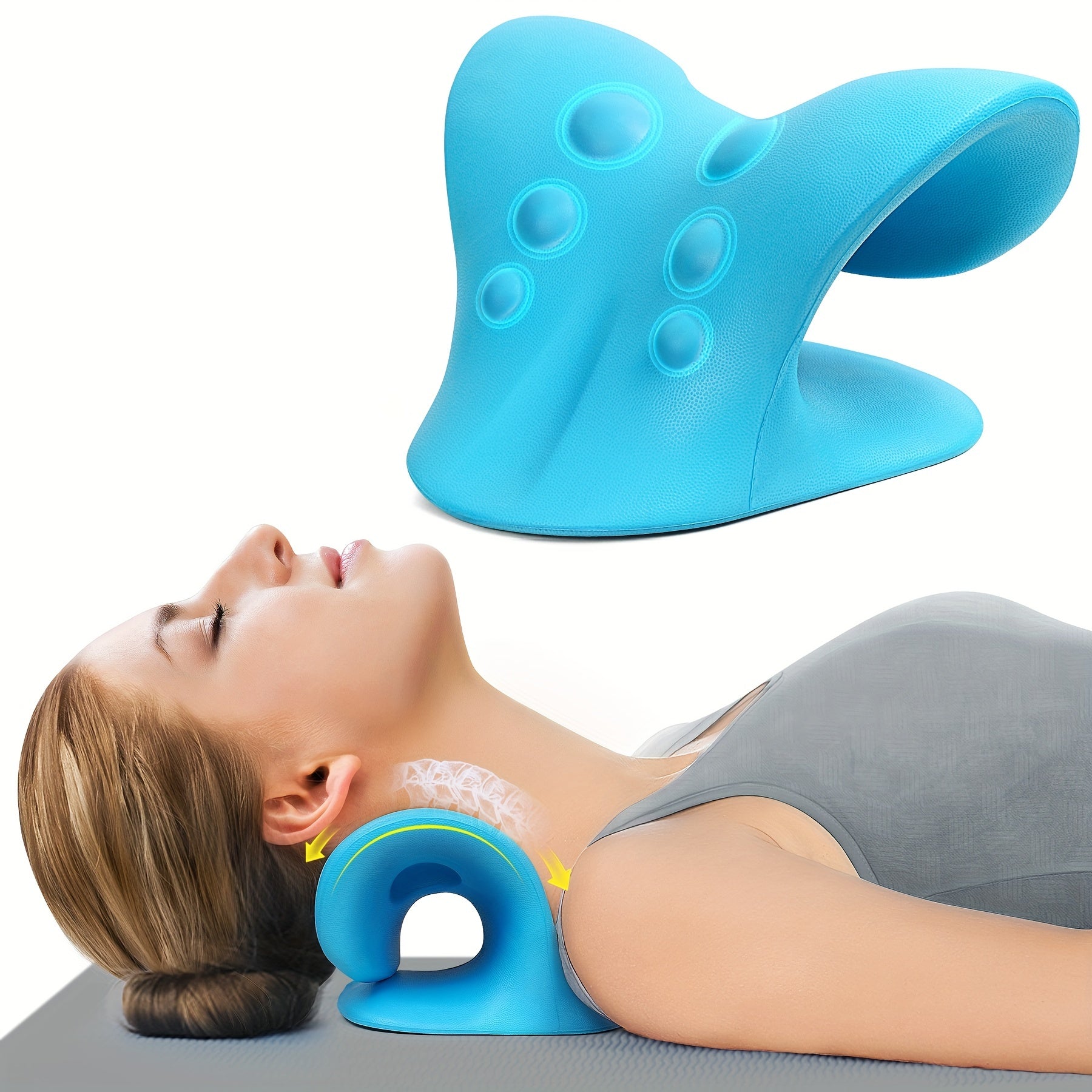 Neck and Shoulder Relaxer C-Shape Cervical Traction Device for Neck and Spine Alignment