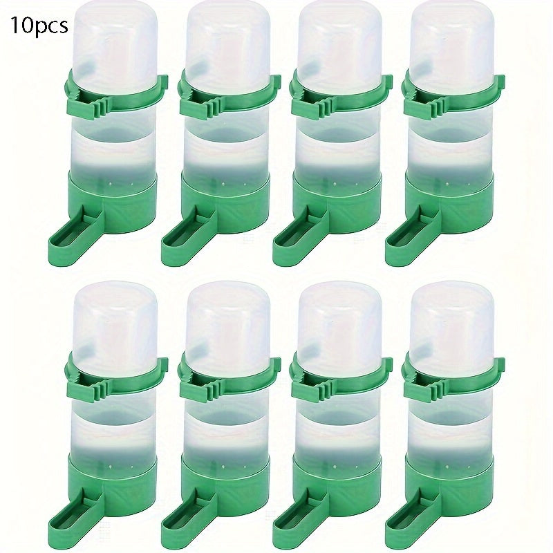 Set of 10 Plastic Bird Feeders and Waterers for Small Birds