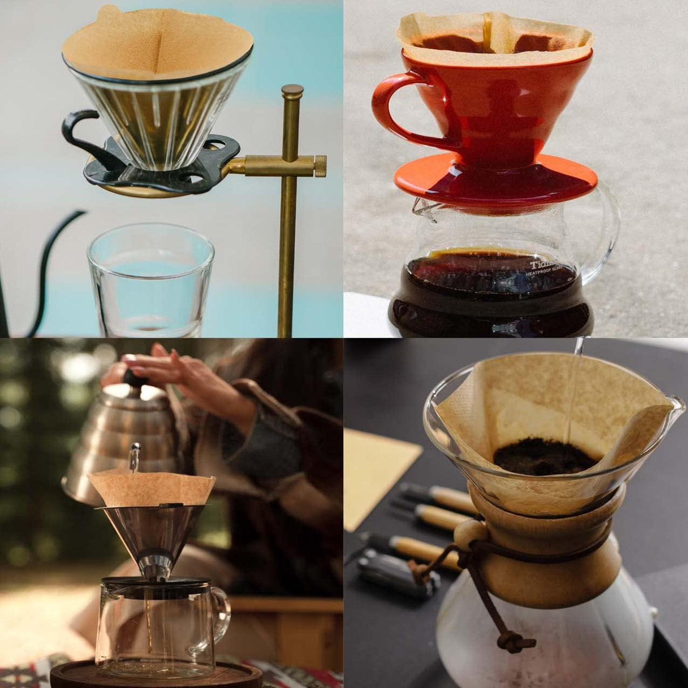 100 dona konusli qahva filtrlari 02 o'lcham V60 Pour-Over Drippers bilan mos keladi