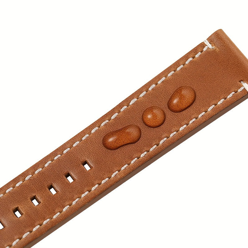 Waterproof Vintage Cowhide Leather Watch Strap 20mm 22mm Quick Release Black