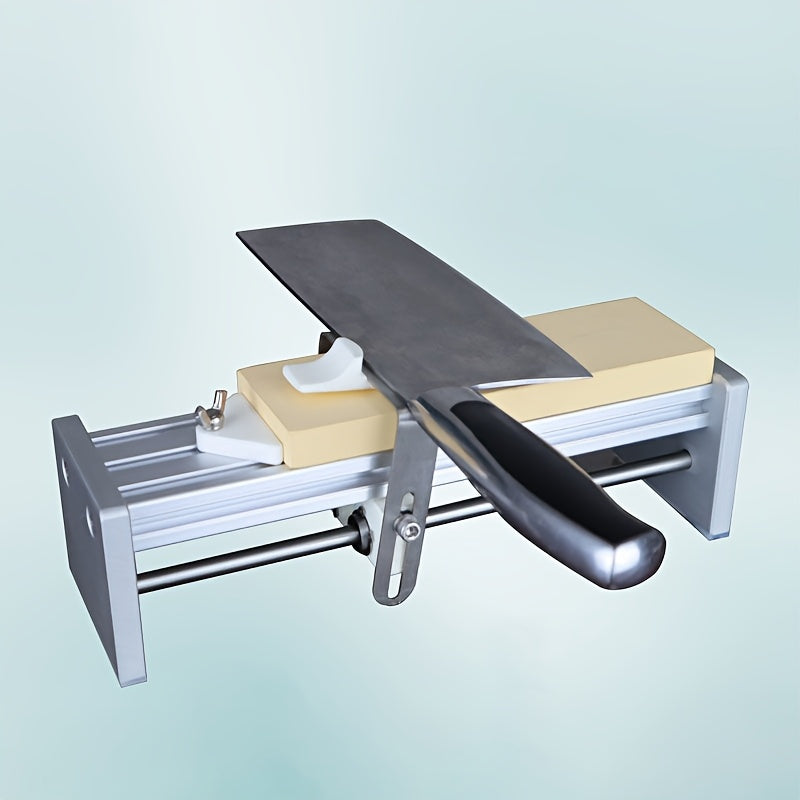 Knife sharpener stand with metal base ABS handle easy sharpening guide for kitchen knives whetstone holder durable metal