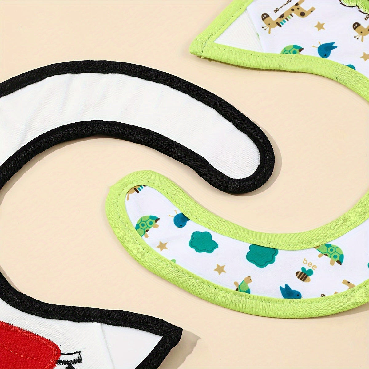 Baby Bibs Set Waterproof Cotton Cartoon Prints 3 or 5 Pieces for Newborn Infants