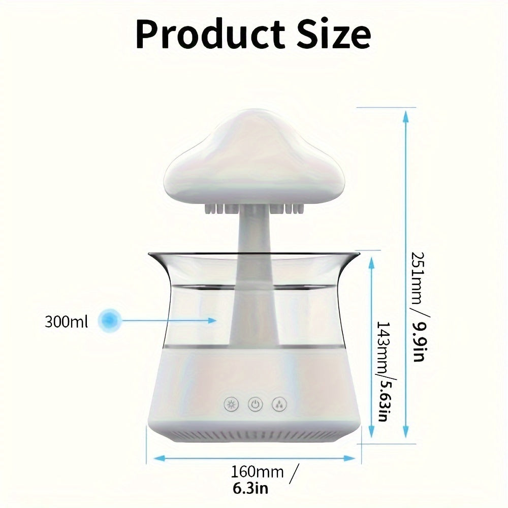 Rain Cloud Aromatherapy Essential Oil Diffuser Night Light Humidifier Desk Fountain Bedside Sleep Relaxation