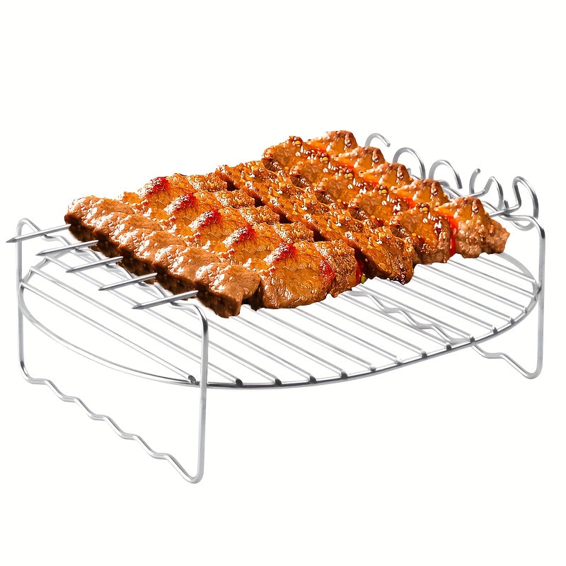Stainless Steel Air Fryer Set with Skewers and Rack for Oven Microwave and Air Fryer