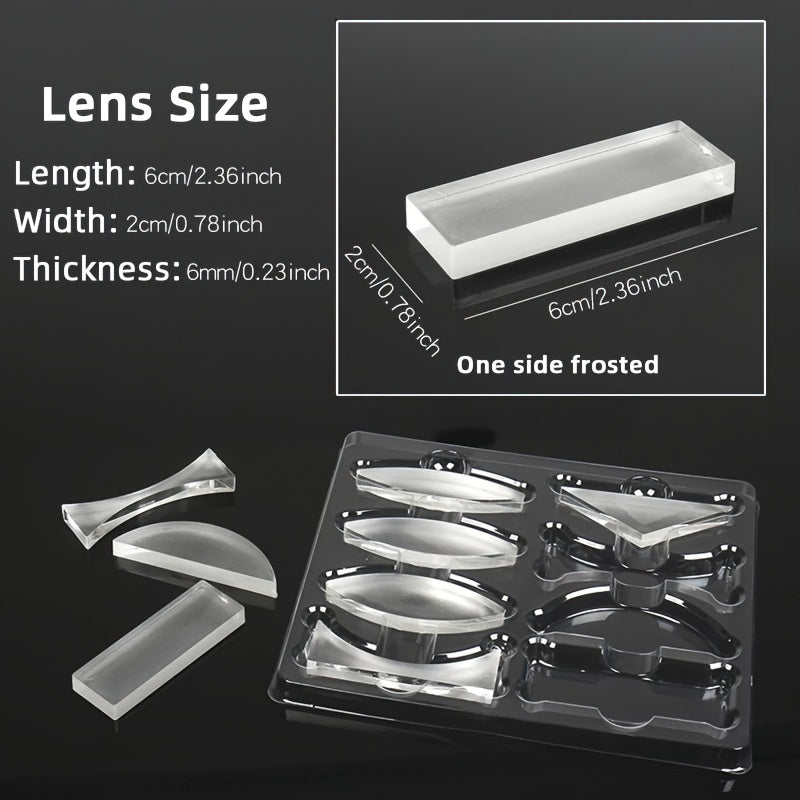 Geometric Optics Experiment Kit with Convex and Concave Lenses for Light Refraction and Reflection Science Education