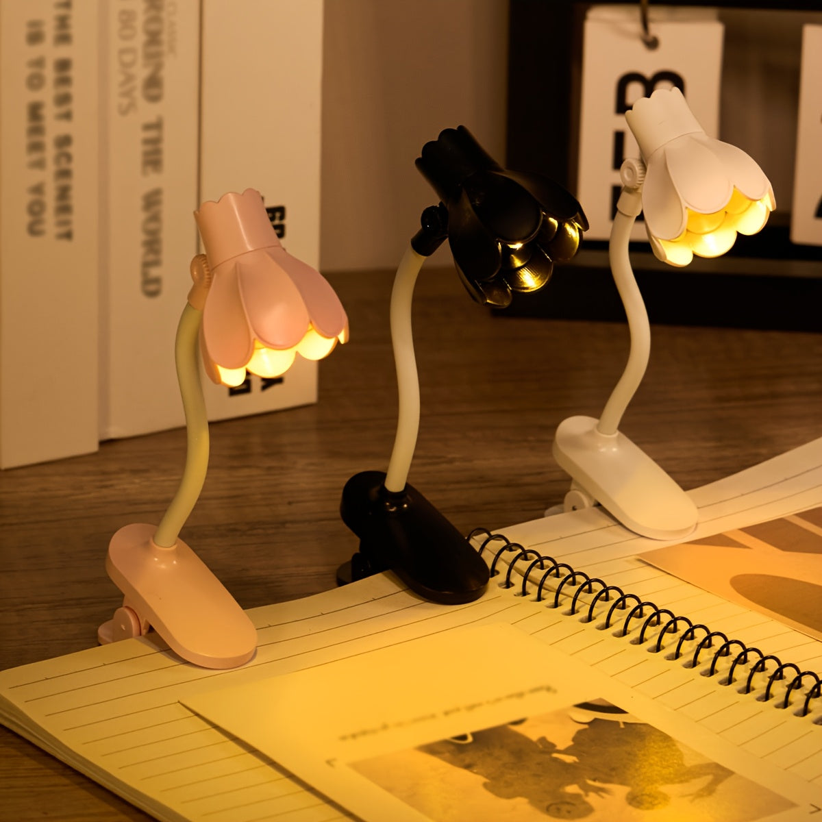 Single Petal Clip Table Lamp for Bedroom Reading and Home Decor
