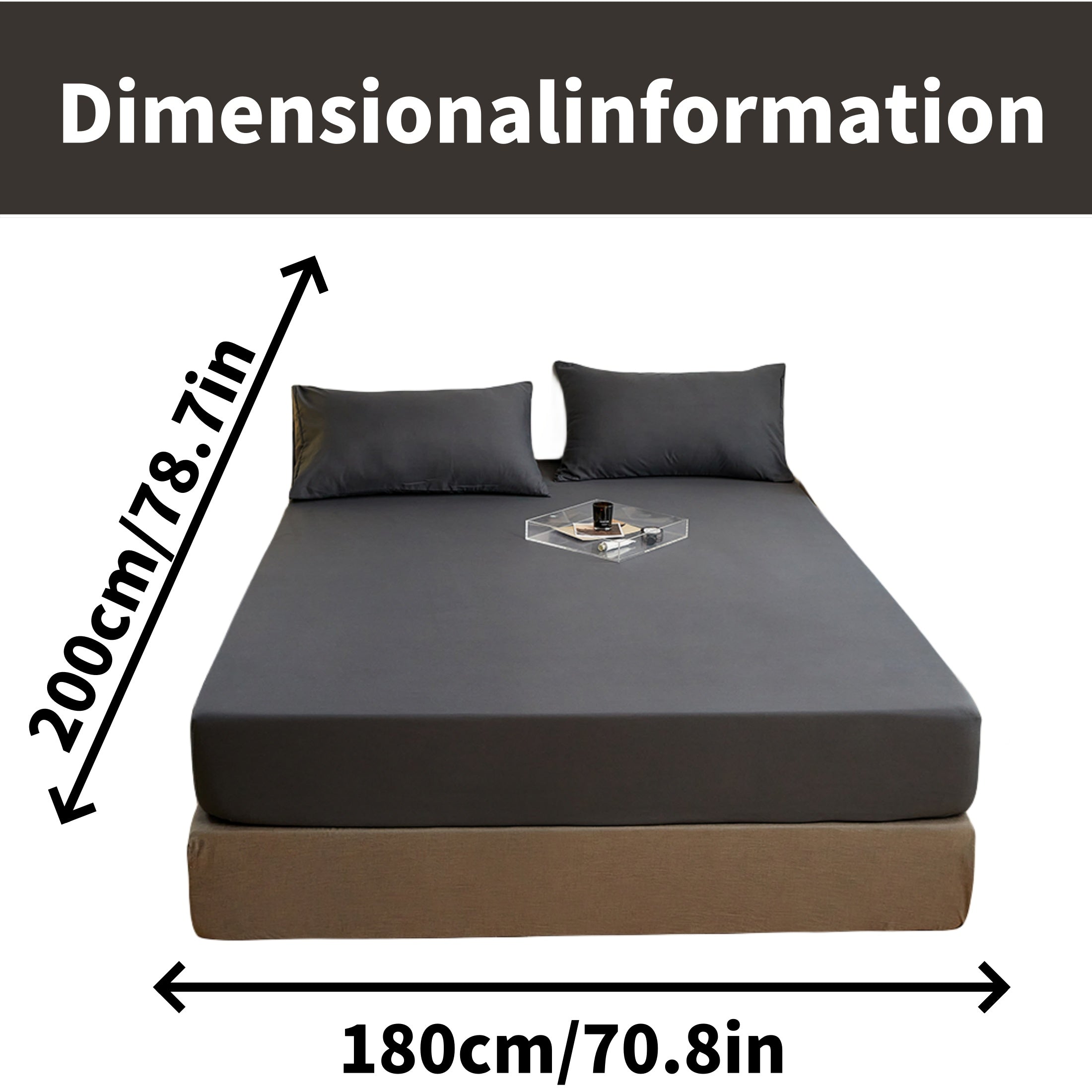 Juego de sábanas ajustadas de poliéster cepillado con 2 fundas de almohada, con bolsillo profundo, ropa de cama