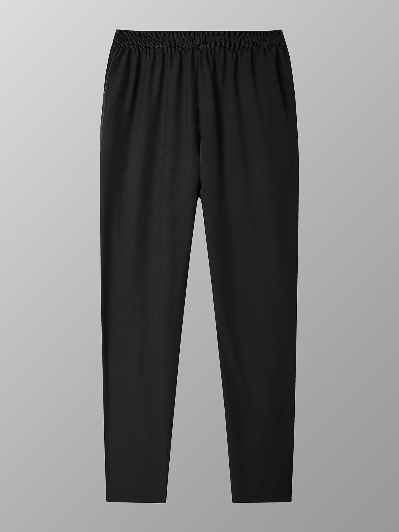 Pantalones jogger de poliéster azul marino y negro para hombre con bolsillos con cremallera, talla grande, primavera y verano