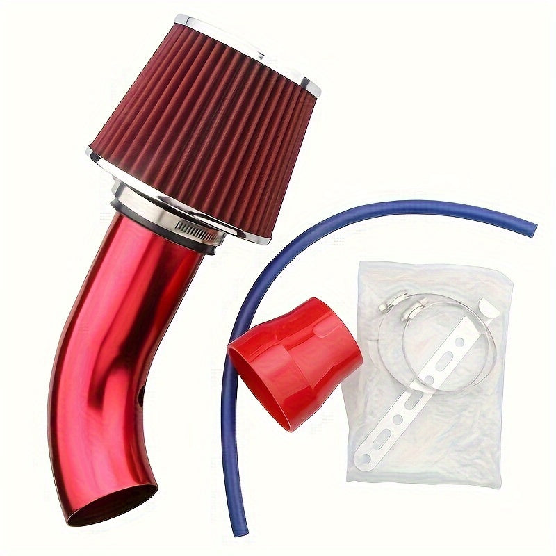 Universal Aluminum 76mm 3-Inch Air Intake Filter Pipe Kit Car Modification