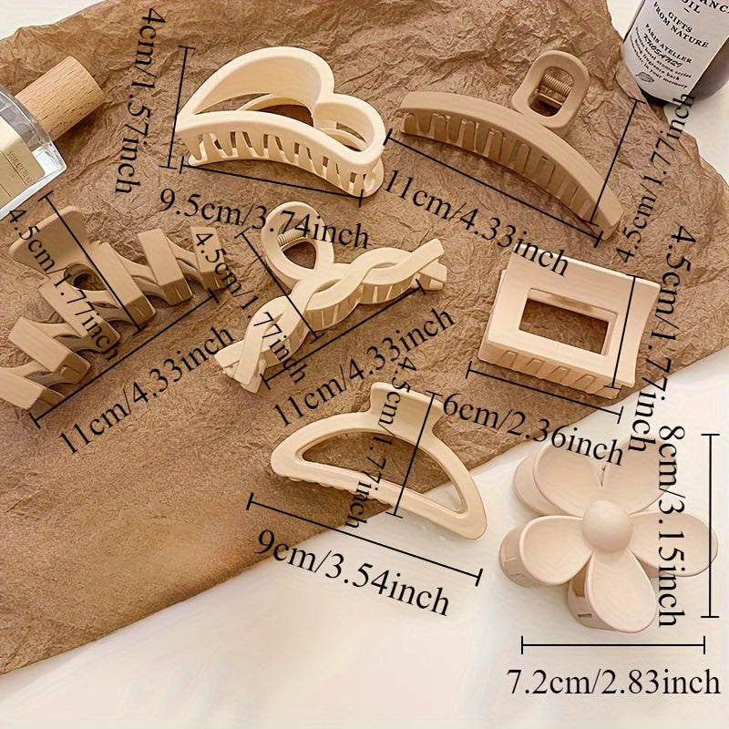 Large Women's Acrylic Claw Hair Clips Set for Thick Hair Spiral Design Stylish Hair Accessories