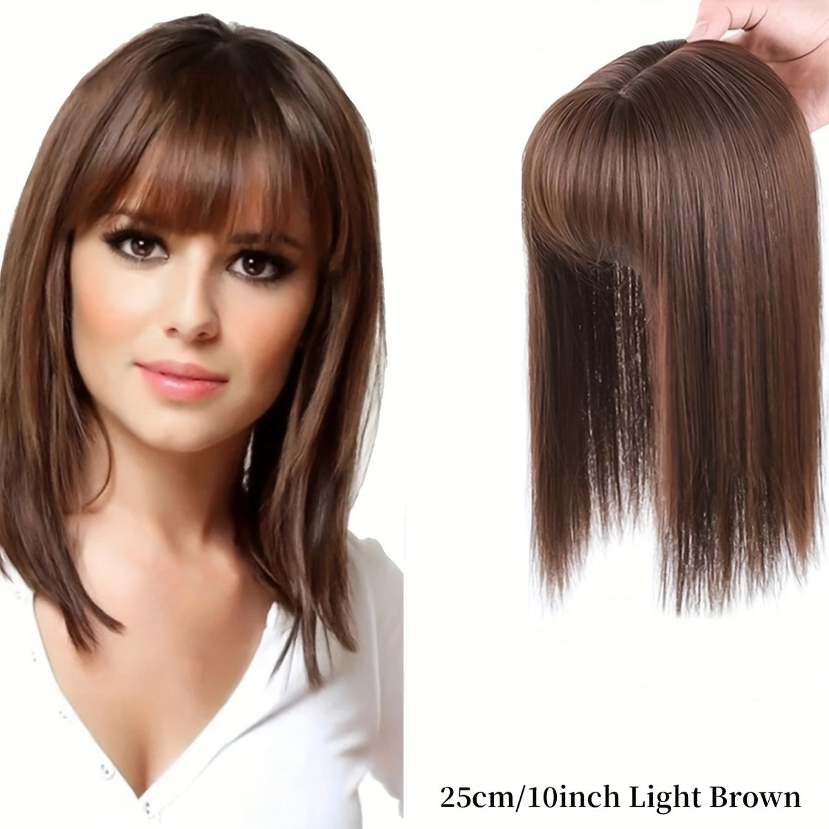 Women Straight Synthetic Clip-In Bangs Hair Extensions Natural Looking