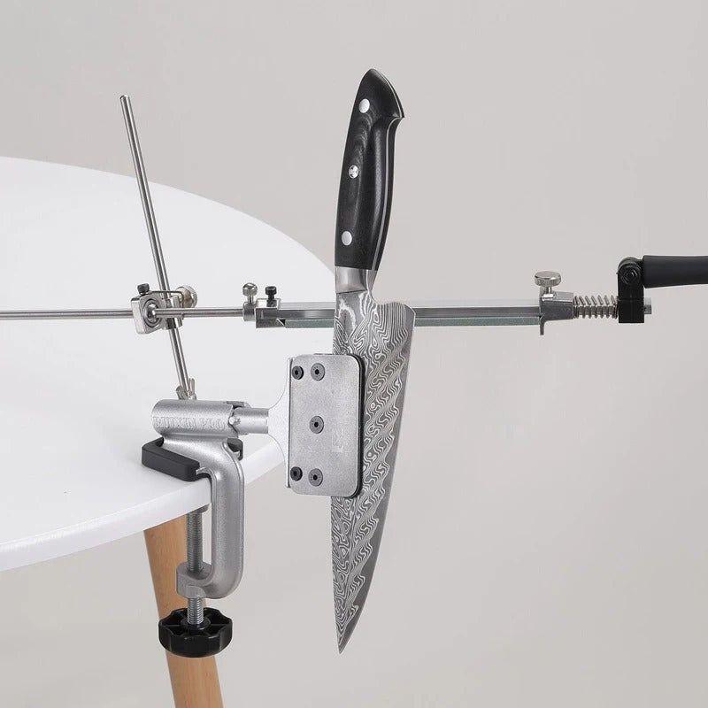 Aluminum alloy knife sharpener 360-degree flip diamond petroleum stones kitchen tool