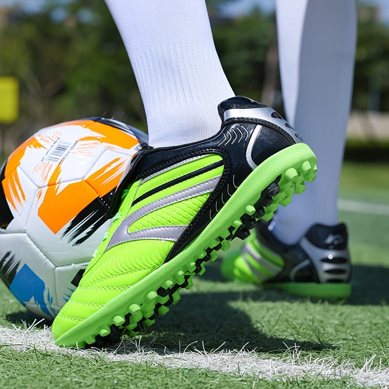 Men's All-Season Soccer Cleats Geometric Pattern Faux Upper Rubber Sole EVA Insole Outdoor Training