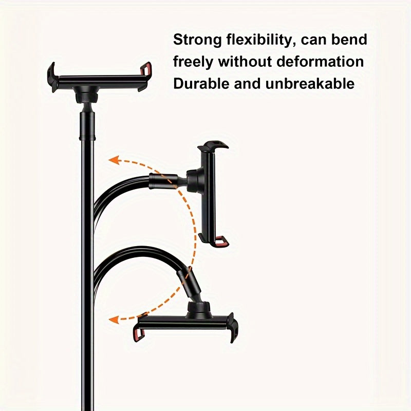 360° Rotating Tablet Phone Holder with Spiral Base, 100cm Bedside Stand