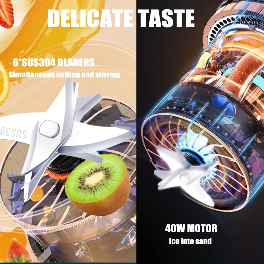 Portable Electric Fruit Juicer Blender 500ML Wireless USB Rechargeable Personal Smoothie Shake Cup