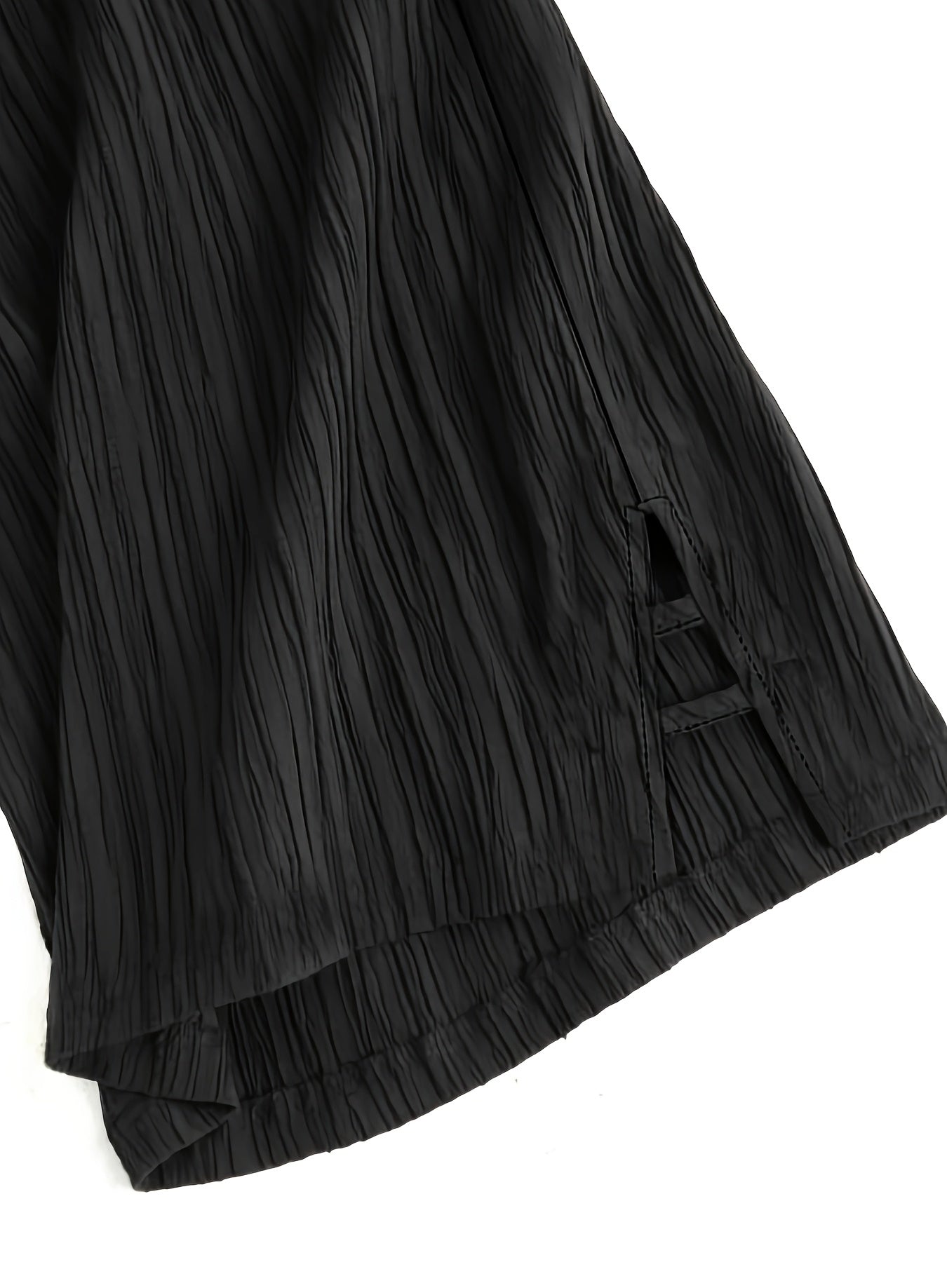 Women's Plus Size Elegant Non-Transparent Straight Leg Trousers Black