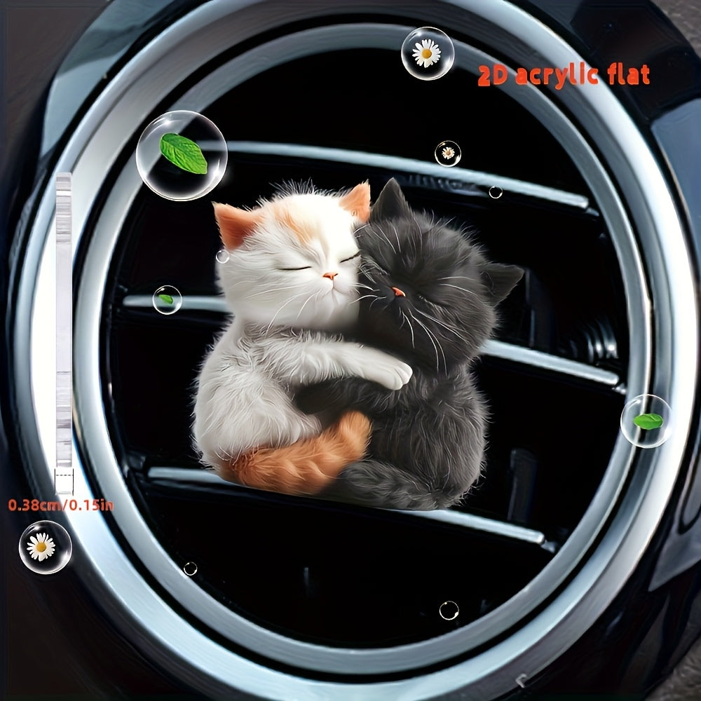 Yoqimli Mushuk Avtomobil Havosi Vent Klipi 2D Akril Flat Aroma Yostiqlari Boshqacha Hidi Yo'q