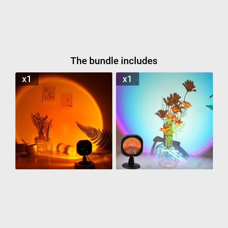 LED Sunset Lamp Projector for Bedroom Living Room Decor Warm Orange Light Energy-Efficient Tabletop