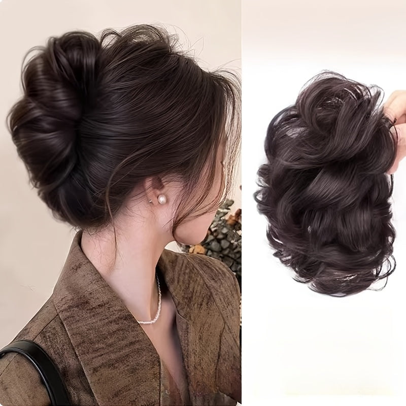 Women High Temperature Fiber Hair Bun Clip-In Ponytail Extension Natural Looking Stylish Updo