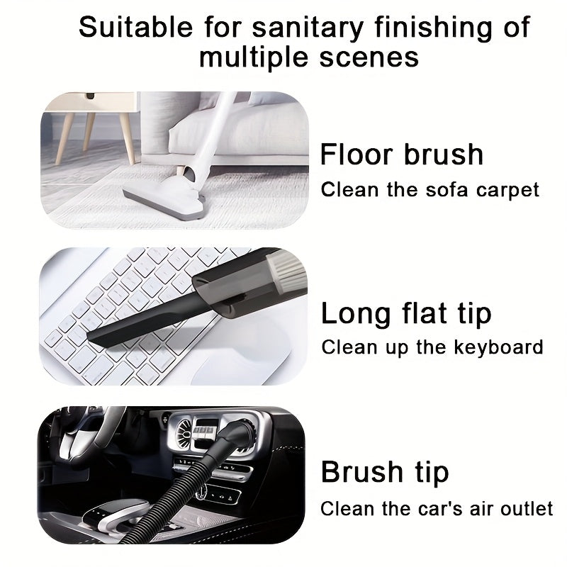 Portable Handheld Car and Home Vacuum Cleaner with Strong Suction and Attachments