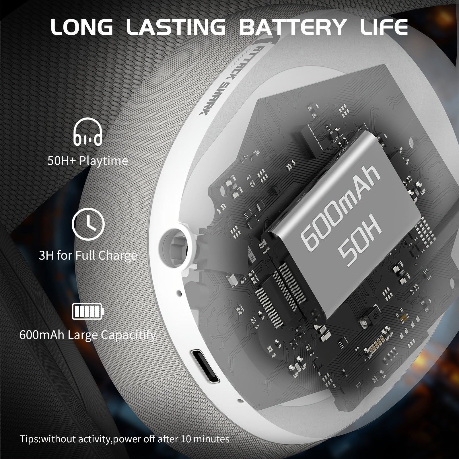 Auriculares inalámbricos para juegos con cancelación activa de ruido, cable desmontable, micrófono integrado