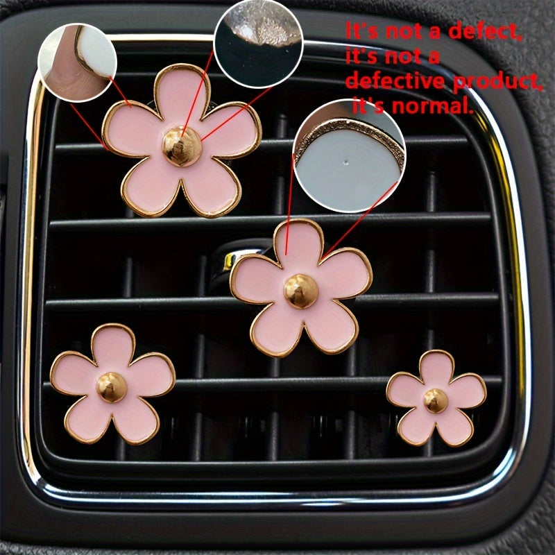 Women Small Daisy Flower Car Air Freshener Clip Set Decorative Air Outlet Accessories