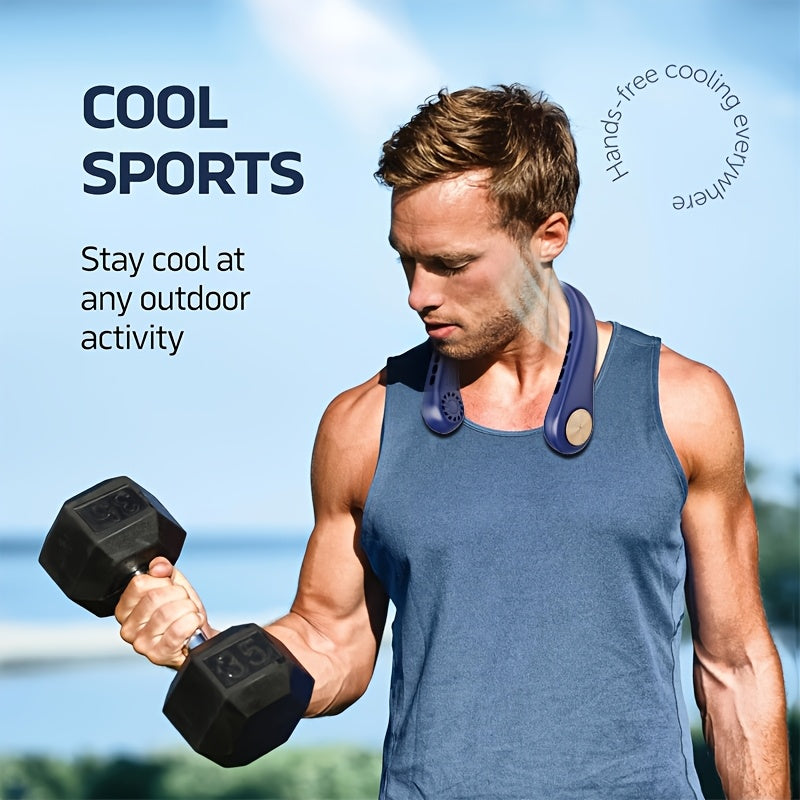 Silliq Oq va Oltin Portativ USB Qayta Zaryadlanuvchi Bo'yin Ventilyatori Raqamli Ko'rsatkich bilan - 5-tezlikda Sozlanadigan, Silikon O'lchamni Kengaytiruvchi, Tashqi Sport, Sayohat, Maktab va Quvvatni Oshirish uchun Mukammal - Portativ Ventilyator