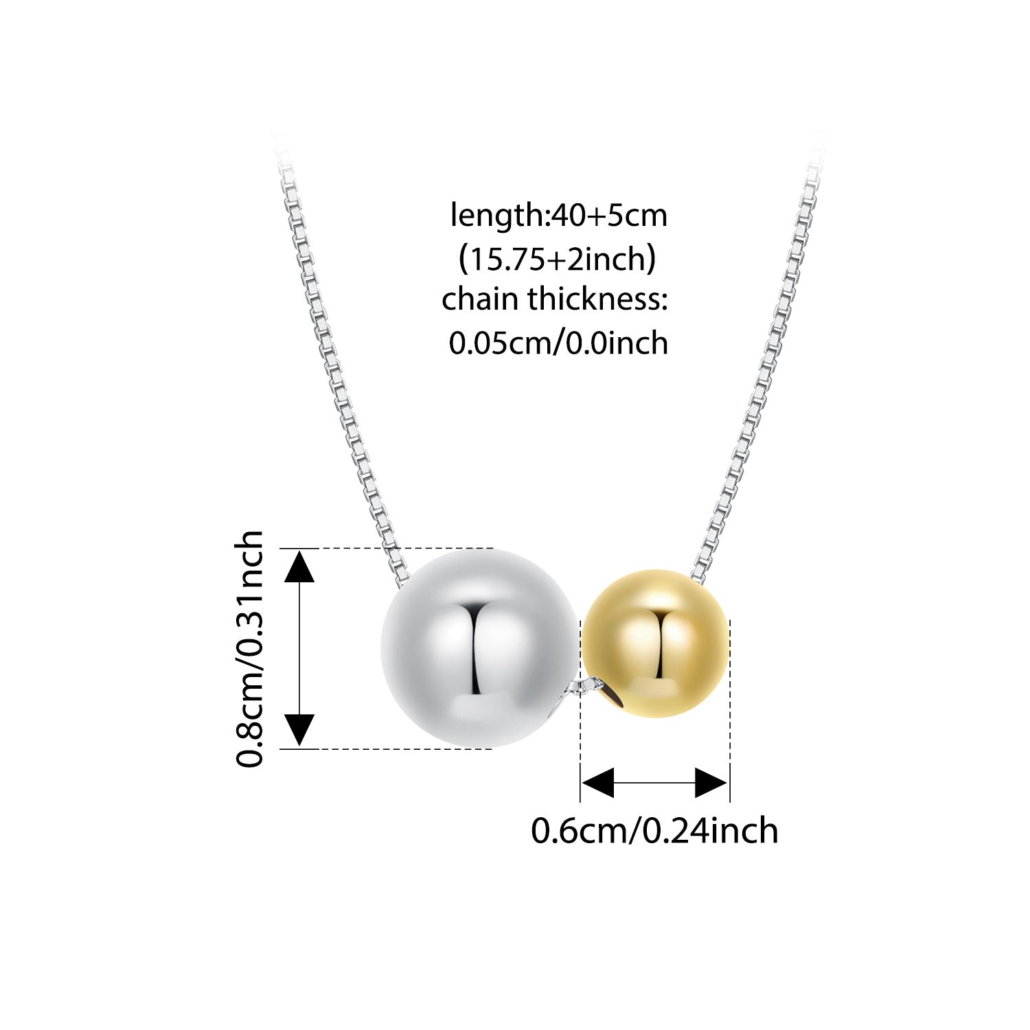 Women's Necklace Sterling Silver Pendant Beaded Dainty Elegant Jewelry