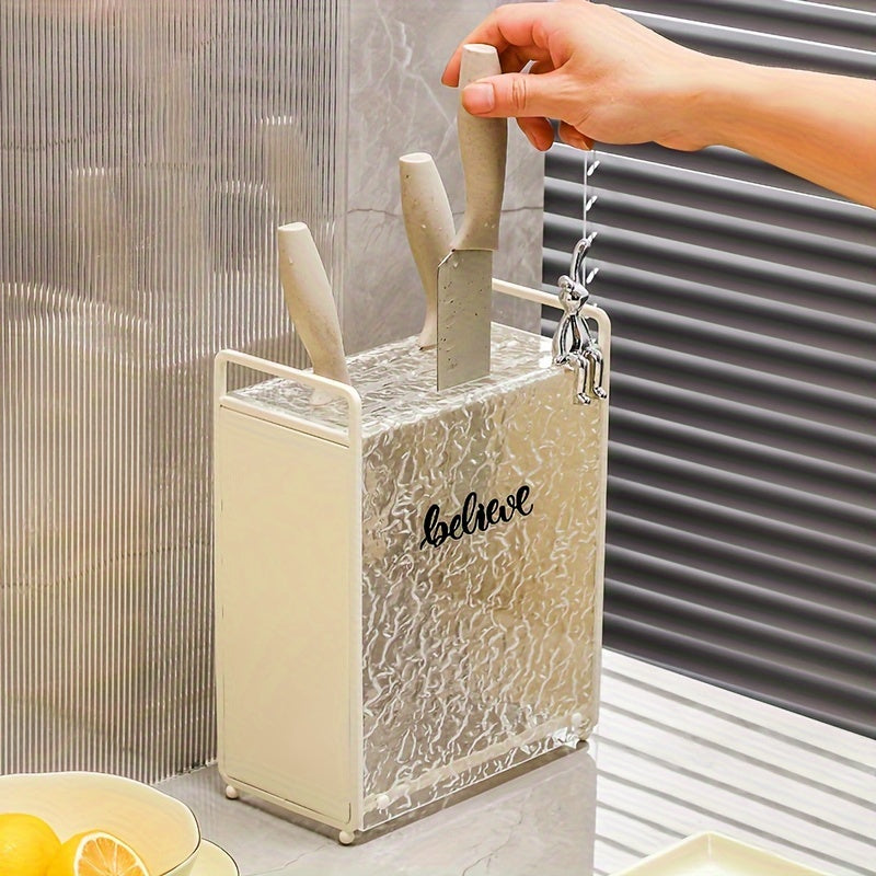 Acrylic and Metal Knife Holder Kitchen Organizer for Knives and Scissors