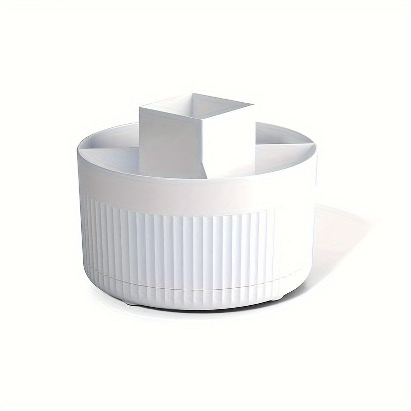 360 Degree Rotating Makeup Organizer High-Gloss ABS Plastic Vanity Storage