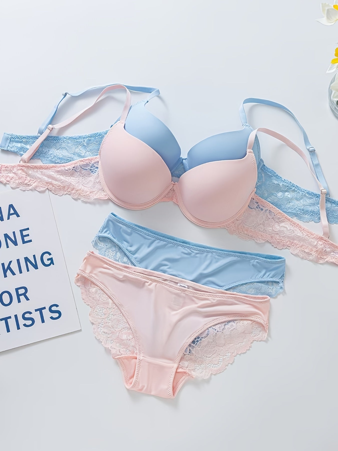 Потрясающий комплект бюстгальтера с пуш-ап и высоких трусиков для женщин с несъемными подушечками и открытыми плечами из дышащего нейлона