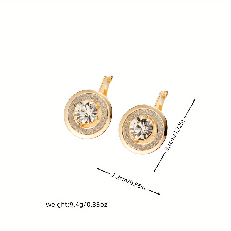 Gold-Plated Copper Earrings with Rhinestones for Women Stylish Jewelry for Everyday or Events