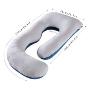 Pregnancy Pillow J-Shaped Full Body Support Soft Polyester Removable Cover