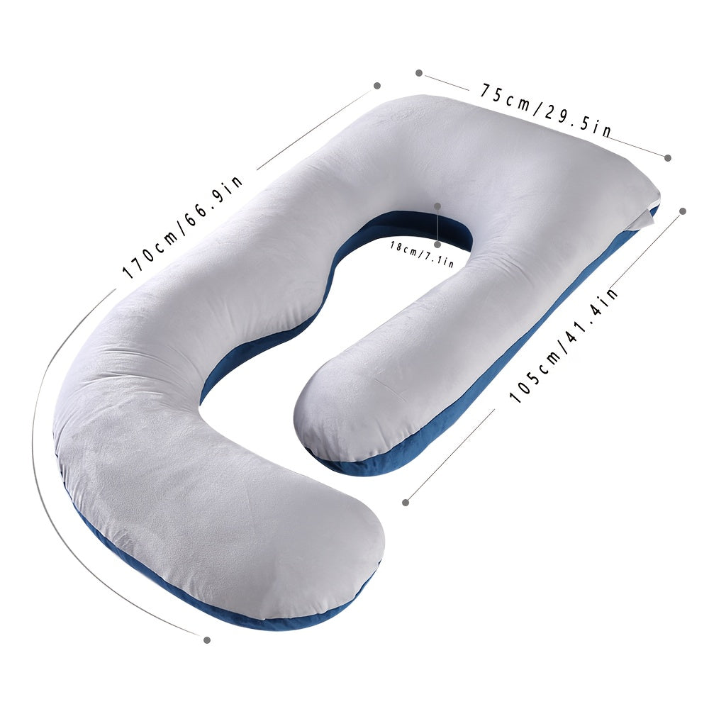 Pregnancy Pillow J-Shaped Full Body Support Soft Polyester Removable Cover