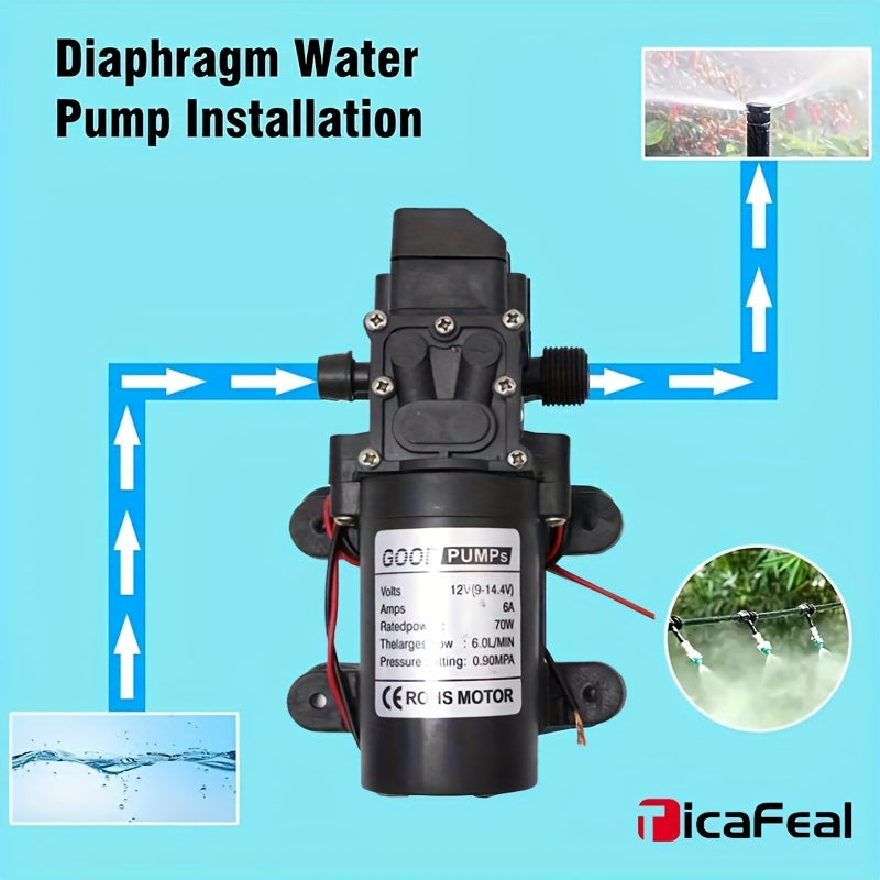 12V High Pressure Water Pump 130 PSI Self-Priming for RV Boat Garden