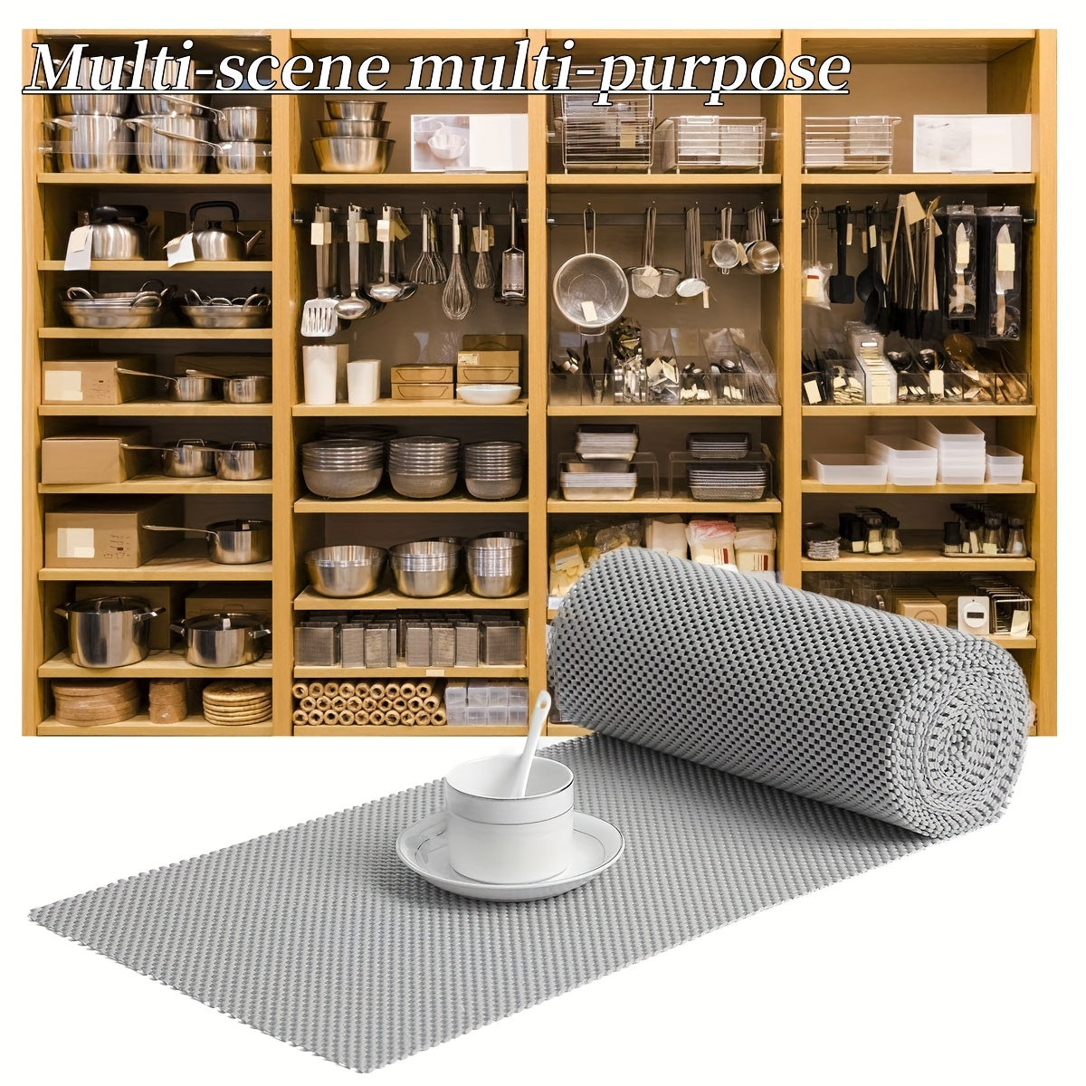 Forro de estantería no adhesivo para armarios, cajones y armarios, fácil de instalar