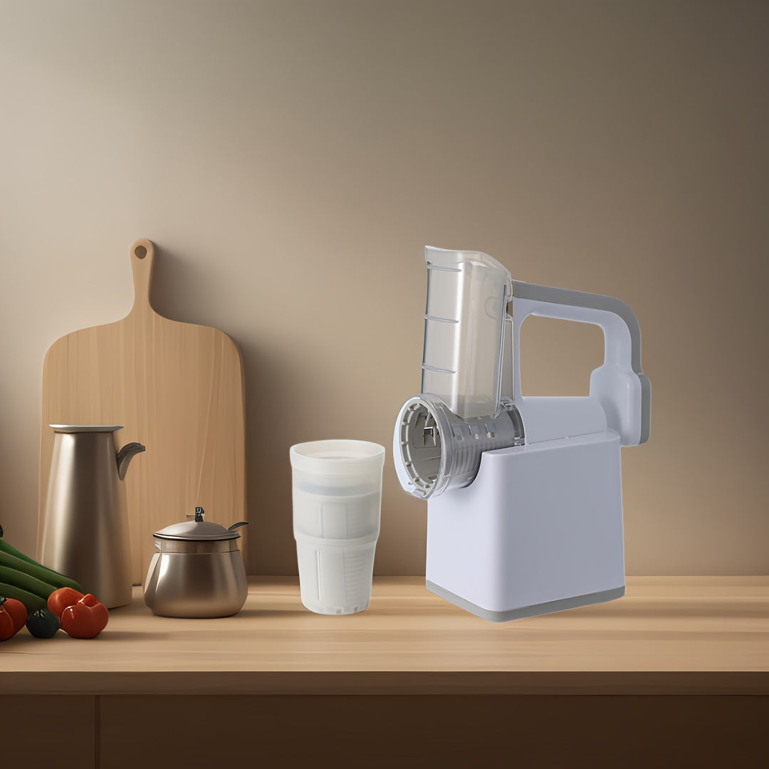 3 ta almashtiriladigan zanglamaydigan po'latdan yasalgan pichoqlari bilan oziq-ovqat sifatidagi materiallardan tayyorlangan simsiz ko'p funksiyali qo'lda elektr sabzavot kesgich. Pishloq, salatlarni maydalash, bo'laklash uchun mukammal.